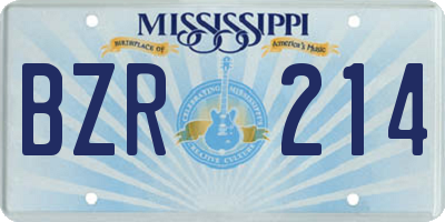 MS license plate BZR214