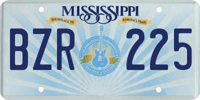 MS license plate BZR225