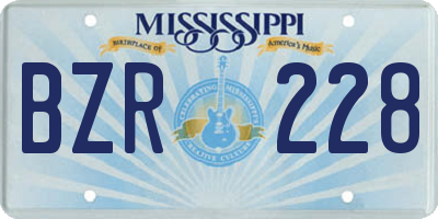MS license plate BZR228