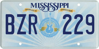 MS license plate BZR229