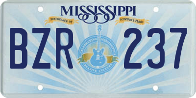 MS license plate BZR237