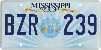 MS license plate BZR239