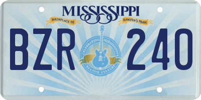 MS license plate BZR240