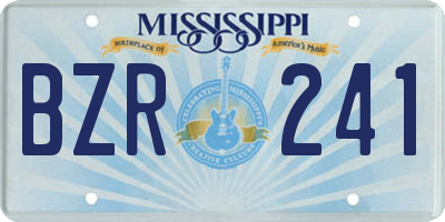 MS license plate BZR241