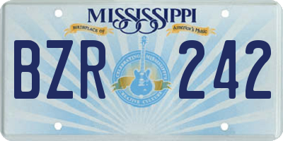 MS license plate BZR242