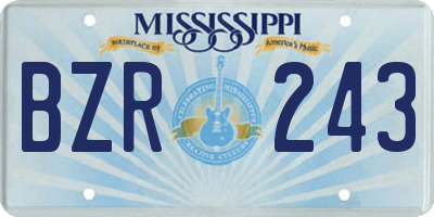 MS license plate BZR243