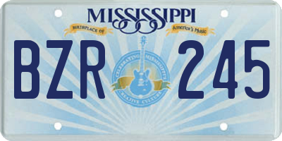 MS license plate BZR245