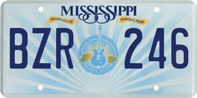 MS license plate BZR246