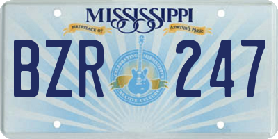 MS license plate BZR247