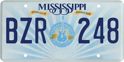 MS license plate BZR248