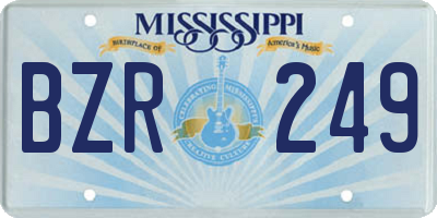MS license plate BZR249