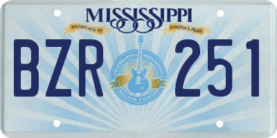 MS license plate BZR251