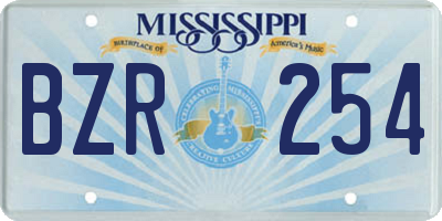 MS license plate BZR254