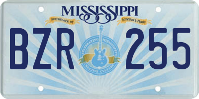 MS license plate BZR255