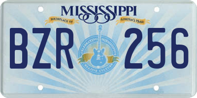 MS license plate BZR256