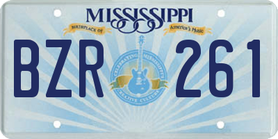 MS license plate BZR261