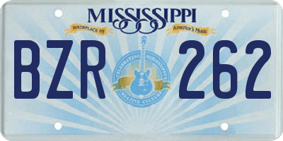 MS license plate BZR262