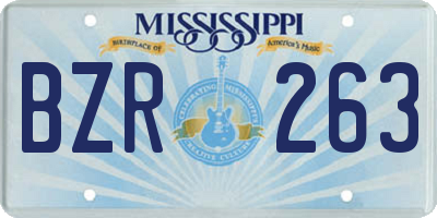 MS license plate BZR263