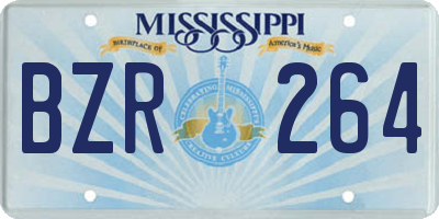 MS license plate BZR264