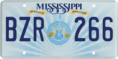 MS license plate BZR266