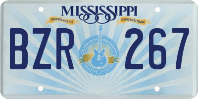 MS license plate BZR267