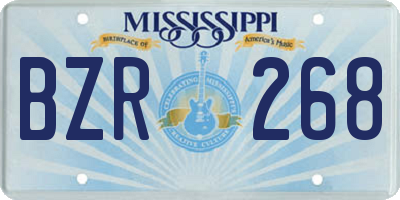 MS license plate BZR268