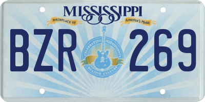 MS license plate BZR269