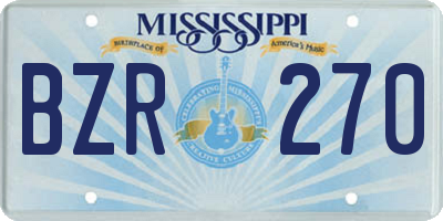 MS license plate BZR270
