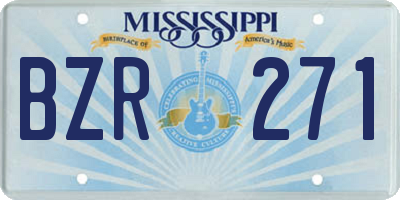 MS license plate BZR271