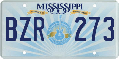 MS license plate BZR273