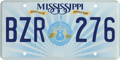 MS license plate BZR276
