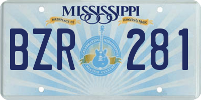 MS license plate BZR281