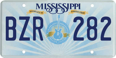 MS license plate BZR282