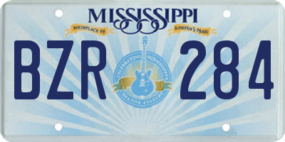 MS license plate BZR284