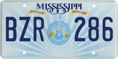 MS license plate BZR286