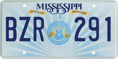 MS license plate BZR291