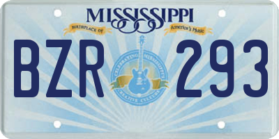 MS license plate BZR293