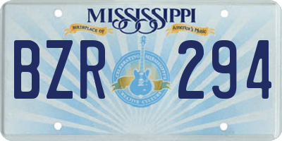 MS license plate BZR294