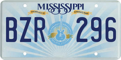 MS license plate BZR296
