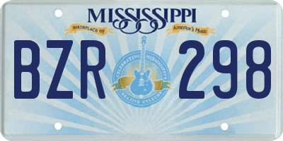 MS license plate BZR298