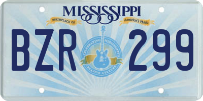 MS license plate BZR299
