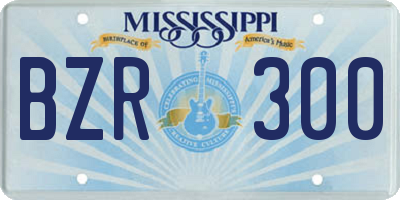 MS license plate BZR300