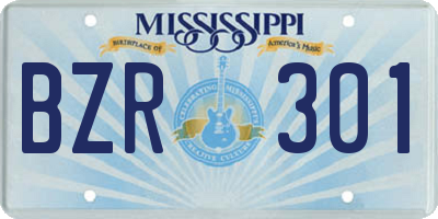 MS license plate BZR301