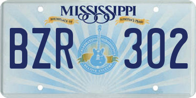 MS license plate BZR302
