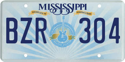 MS license plate BZR304