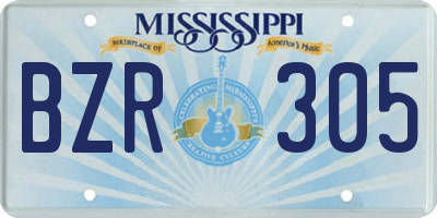 MS license plate BZR305
