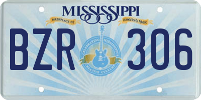 MS license plate BZR306