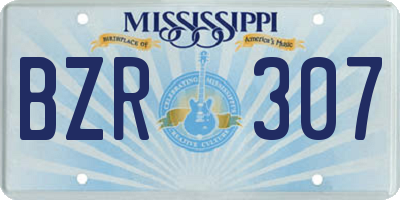 MS license plate BZR307