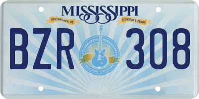 MS license plate BZR308