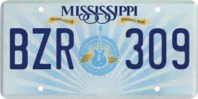 MS license plate BZR309